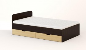 Кровать с ящиками 1200 (Венге/Беленый дуб) в Алдане - aldan.katalogmebeli.com | фото