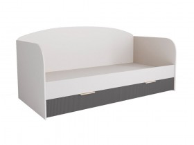Кровать с ящиками ДКД 2000.1 Лавис (Белый софт/Графит софт/корпус Белый) в Алдане - aldan.katalogmebeli.com | фото
