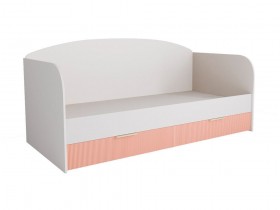 Кровать с ящиками ДКД 2000.1 Лавис (Белый софт/Персик софт/корпус Белый) в Алдане - aldan.katalogmebeli.com | фото