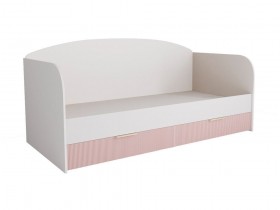 Кровать с ящиками ДКД 2000.1 Лавис (Белый софт/Роза/корпус Белый) в Алдане - aldan.katalogmebeli.com | фото