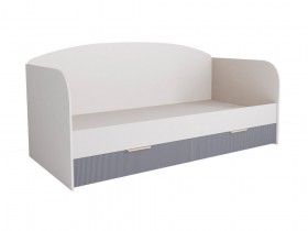 Кровать с ящиками ДКД 2000.1 Лавис (Белый софт/Серый Эмалит/корпус Белый) в Алдане - aldan.katalogmebeli.com | фото