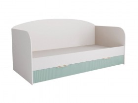 Кровать с ящиками ДКД 2000.1 Лавис (Белый софт/Зеленый софт/корпус Белый) в Алдане - aldan.katalogmebeli.com | фото