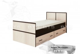 Кровать Сакура с настилом и ящиками 0,9 (Венге/Лоредо) в Алдане - aldan.katalogmebeli.com | фото