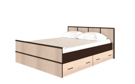 Кровать Сакура с настилом и ящиками 1,4 (Венге/Лоредо) в Алдане - aldan.katalogmebeli.com | фото