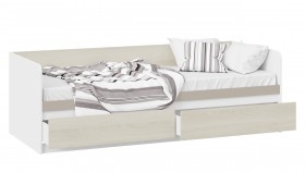 Кровать «Сканди» с 2 ящиками Дуб Гарден/Белый/Глиняный серый в Алдане - aldan.katalogmebeli.com | фото 2