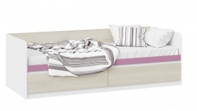 Кровать «Сканди» с 2 ящиками Дуб Гарден/Белый/Лиловый в Алдане - aldan.katalogmebeli.com | фото