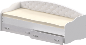 Кровать Софа-7 с мягкой спинкой (800х1900) Белый в Алдане - aldan.katalogmebeli.com | фото