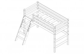 Кровать Соня вариант 6 полувысокая с наклонной лестницей Лаванда в Алдане - aldan.katalogmebeli.com | фото 3