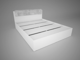 Кровать 1,4м СОРРЕНТО (Белый/Рамбла) в Алдане - aldan.katalogmebeli.com | фото