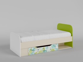 Кровать Твит 1650х750 (Белый/Зеленый/корпус Клен) в Алдане - aldan.katalogmebeli.com | фото