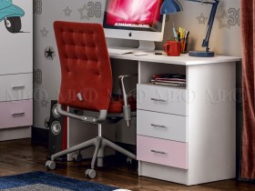 Стол письменный Fashion-1 Вега (Белый/Розовый) в Алдане - aldan.katalogmebeli.com | фото