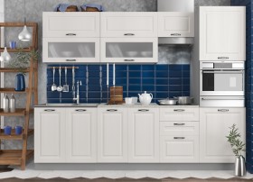 Модульная кухня Капри 2,7 м (Липа белый/Серый) в Алдане - aldan.katalogmebeli.com | фото