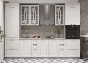 Модульная кухня Гарда 2,8 м (Белый патина/Серый) в Алдане - aldan.katalogmebeli.com | фото