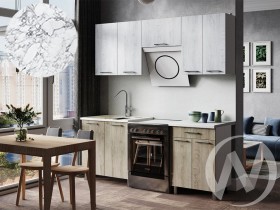 Кухня Ребекка 2.0м (корпус белый/белый, графит) 26мм мрамор итальянский в Алдане - aldan.katalogmebeli.com | фото
