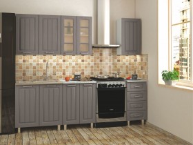 Кухонный гарнитур 1,8м Луксор высокие модули (Клен серый/корпус белый) в Алдане - aldan.katalogmebeli.com | фото