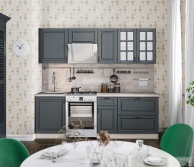 Кухня Регина 24 2,4 м (Серый матовый/Белый) в Алдане - aldan.katalogmebeli.com | фото