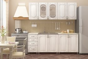 Кухонный гарнитур Лиза-1 (2,0м) (Белый/Сандал) в Алдане - aldan.katalogmebeli.com | фото 1
