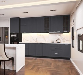 Кухонный гарнитур 1,8м Луксор высокие модули (Клен серый/корпус венге) в Алдане - aldan.katalogmebeli.com | фото