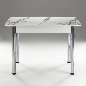 Кухонный стол 1100*700/400 ф 2 Пластик, мрамор белый в Алдане - aldan.katalogmebeli.com | фото