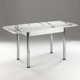 Кухонный стол 1100*700/400 ф 2 Пластик, мрамор белый в Алдане - aldan.katalogmebeli.com | фото 2