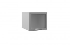 Квадро ГВПГС 500 шкаф верхний горизонтальный глубокий со стеклом высокий (Железо/корпус Серый) в Алдане - aldan.katalogmebeli.com | фото