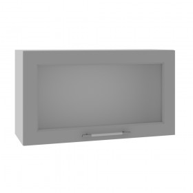 Квадро ВПГС 800 шкаф верхний горизонтальный со стеклом высокий (Железо/корпус Серый) в Алдане - aldan.katalogmebeli.com | фото