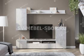 Мебель для гостиной МГС 4 (Белый/Цемент светлый) в Алдане - aldan.katalogmebeli.com | фото 1