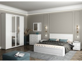 Модульная спальня Барселона (Белый/Белый глянец) в Алдане - aldan.katalogmebeli.com | фото