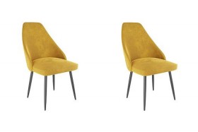 Набор стульев Милан 2 шт (желтый велюр/черный) в Алдане - aldan.katalogmebeli.com | фото
