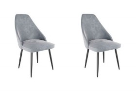 Набор стульев Милан 2 шт (серый велюр/черный) в Алдане - aldan.katalogmebeli.com | фото