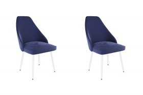 Набор стульев Милан 2 шт (синий велюр/белый) в Алдане - aldan.katalogmebeli.com | фото