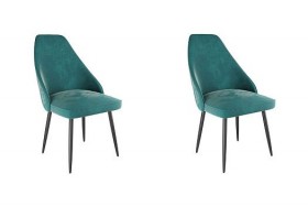 Набор стульев Милан 2 шт (зеленый велюр/черный) в Алдане - aldan.katalogmebeli.com | фото
