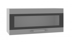 Олива ГПГСФ 800 шкаф верхний горизонтальный глубокий (Снег глянец/корпус Серый) в Алдане - aldan.katalogmebeli.com | фото