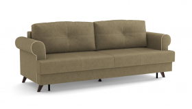 Оливер / диван - кровать 3-х местн. (еврокнижка) (велюр велутто коричневый 23 в Алдане - aldan.katalogmebeli.com | фото