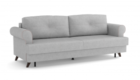 Оливер / диван - кровать 3-х местн. (еврокнижка) (велюр велутто серебряный 52 в Алдане - aldan.katalogmebeli.com | фото