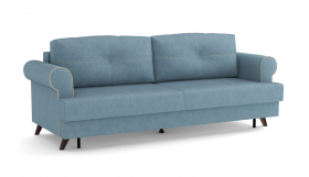 Оливер / диван - кровать 3-х местн. (еврокнижка) (велюр велутто серо-голубой в Алдане - aldan.katalogmebeli.com | фото