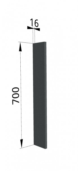 Панель торцевая ПТ 400 Квадро (для шкафа торцевого верхнего) Железо в Алдане - aldan.katalogmebeli.com | фото
