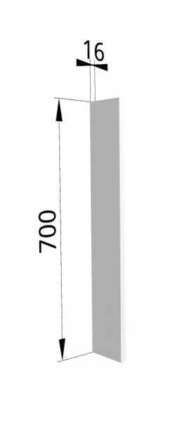 Панель торцевая ПТ 400 Ройс (для шкафа торцевого верхнего) Белый софт в Алдане - aldan.katalogmebeli.com | фото