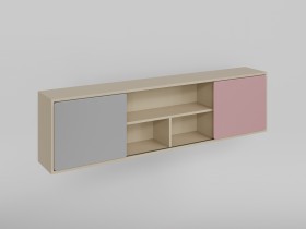 Полка между шкафами 1660 Грэйси (Розовый/Серый/корпус Клен) в Алдане - aldan.katalogmebeli.com | фото