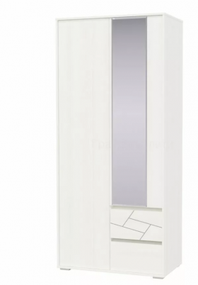 Шкаф 2-х дверный с ящиками Аделина 1000 Рамух белый в Алдане - aldan.katalogmebeli.com | фото