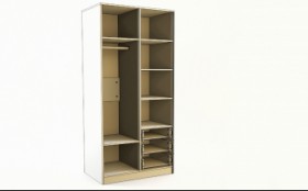 Шкаф 2-х створчатый с ящиками Флёр (Белый/корпус Клен) в Алдане - aldan.katalogmebeli.com | фото 2