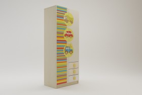 Шкаф 2-х створчатый с ящиками Клаксон (Бежевый/корпус Клен) в Алдане - aldan.katalogmebeli.com | фото