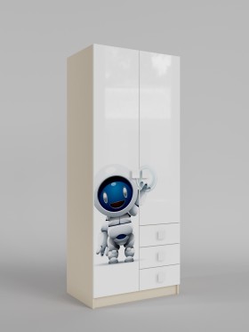 Шкаф 2-х створчатый с ящиками Санни (Белый/корпус Клен) в Алдане - aldan.katalogmebeli.com | фото