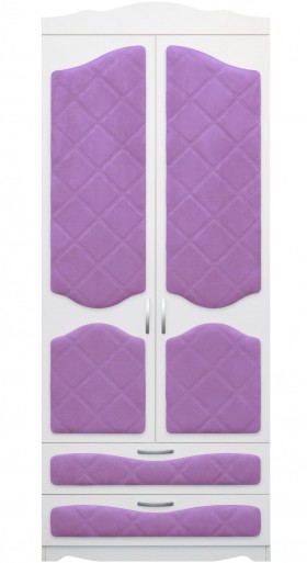 Шкаф 2-х створчатый с ящиками серии Иллюзия 67 Светло-фиолетовый в Алдане - aldan.katalogmebeli.com | фото