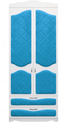 Шкаф 2-х створчатый с ящиками серии Иллюзия 84 Ярко-голубой в Алдане - aldan.katalogmebeli.com | фото