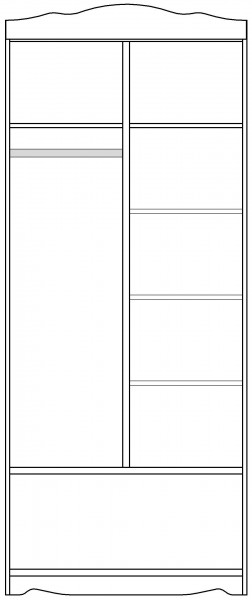 Шкаф 2-х створчатый серии Иллюзия 71 Бордовый в Алдане - aldan.katalogmebeli.com | фото 4