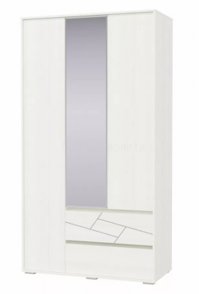 Шкаф 3-х дверный с ящиками Аделина 1200 Рамух белый в Алдане - aldan.katalogmebeli.com | фото