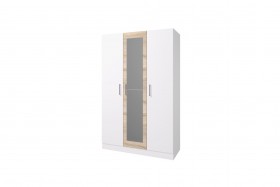 Шкаф 3-х створчатый Леси с зеркалом (Сонома/Белый) в Алдане - aldan.katalogmebeli.com | фото