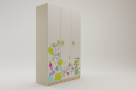 Шкаф 3-х створчатый с ящиками Флёр (Белый/корпус Клен) в Алдане - aldan.katalogmebeli.com | фото