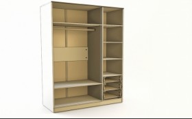 Шкаф 3-х створчатый с ящиками Флёр (Белый/корпус Выбеленное дерево) в Алдане - aldan.katalogmebeli.com | фото 2
